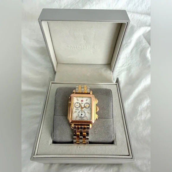 đź‘‘âś…PRICE FIRMâś… Beautiful MICHELE Signature Mid Deco 29mm Bracelet Watch - Picture 11 of 17